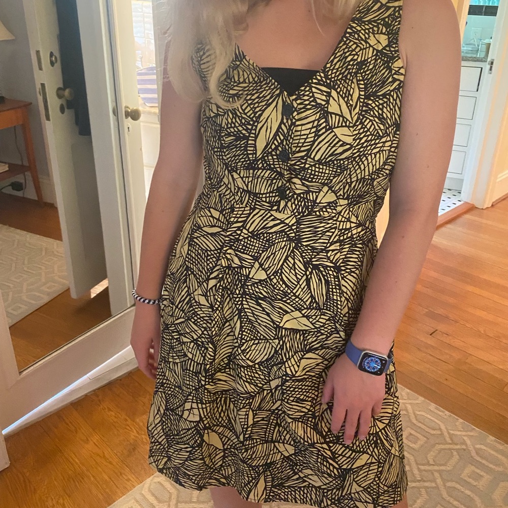 Black and yellow Anthropologie dress